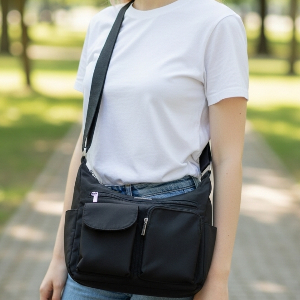 EUC Baggallini Everywhere Black Crossbody Bag with Adjustable Strap
